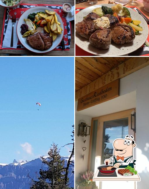 Prova i un pasto a base di carne a Gasthaus Riedboden