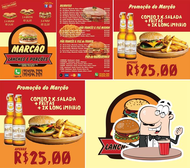 Peça um hambúrguer no Marcão Lanches e Porções