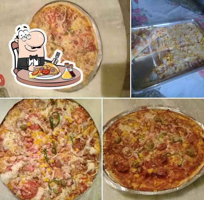 Escolha diferentes variedades de pizza