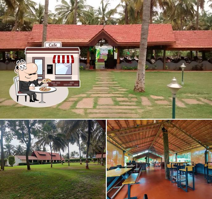 The exterior is an important feature of The Courtyard Tree - Garden Restaurant Event Venue Banquet Hall Catering