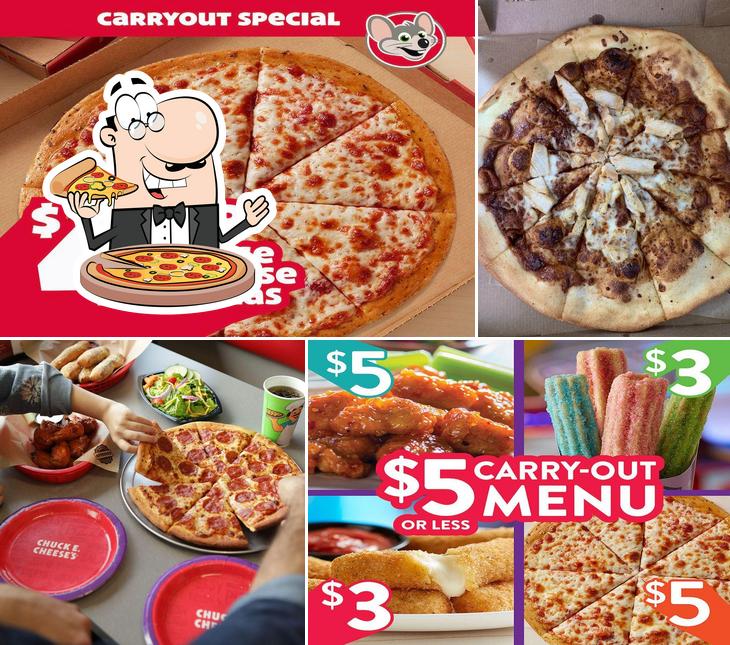 Order pizza at Chuck E. Cheese