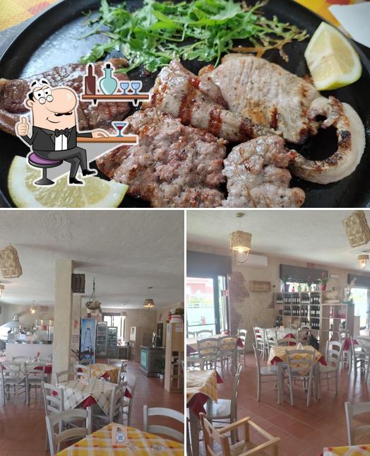 La interni e cibo del ristorante