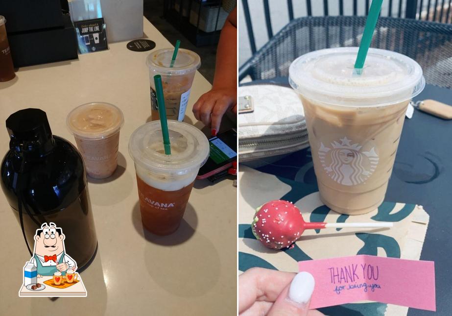 Starbucks serves a selection of beverages