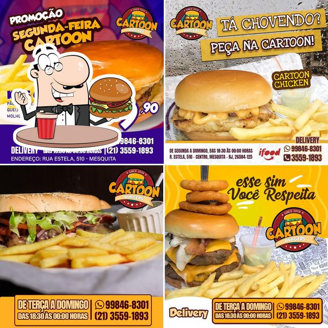 Consiga um hambúrguer no Cartoon Burger