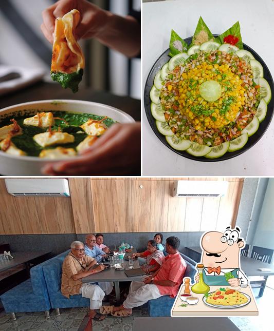 The restaurant's food and dining table