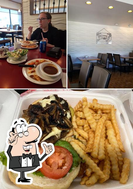 Parmi les différentes choses de la intérieur et la burger, une personne peut trouver sur Maggie Mae's Family Restaurant