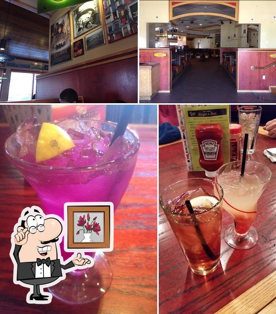 Among various things one can find interior and drink at Bob's Burger Express