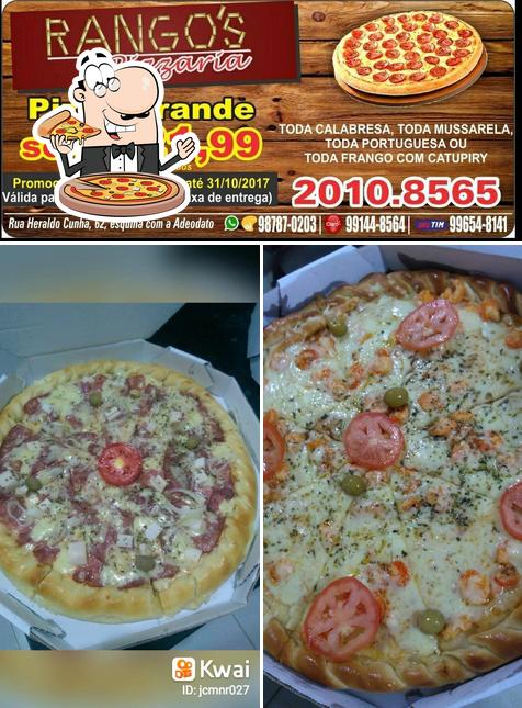 Escolha pizza no Rango's Pizzaria