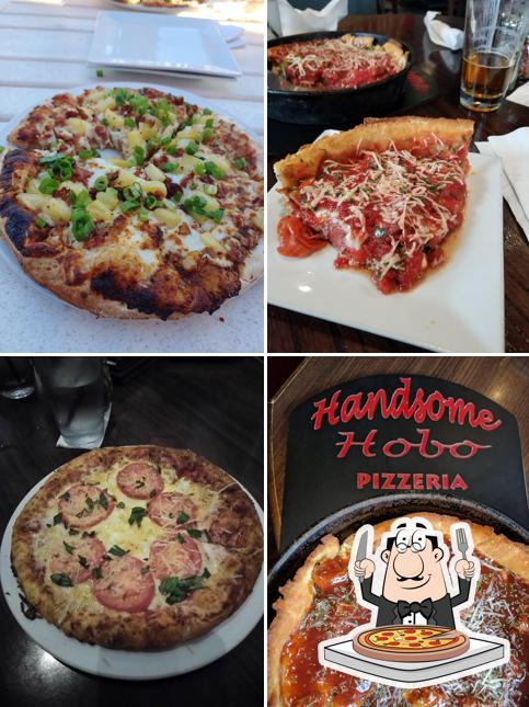 Try out pizza at The Handsome Hobo Restaurant & Bar