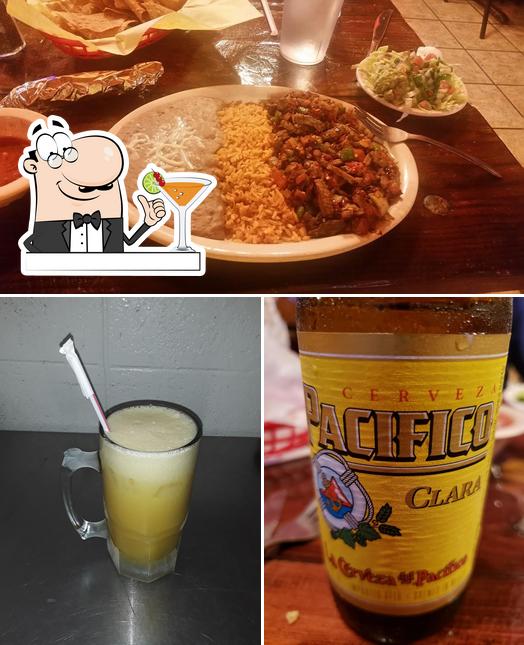 Take a look at the image showing drink and food at El Zocalo Restaurant