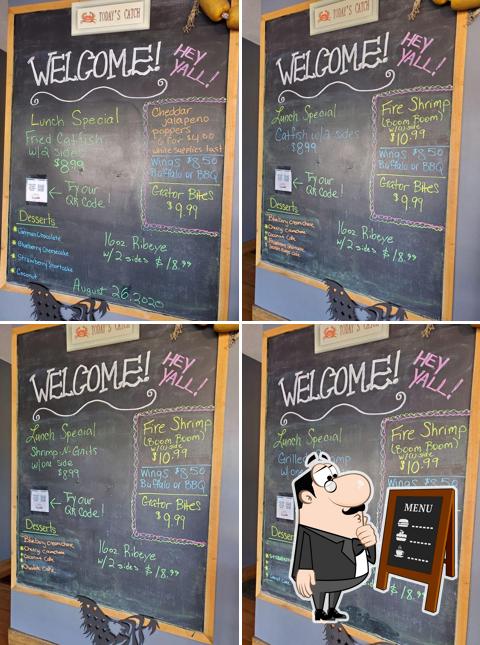 Fiddler’s Steamhouse & Oyster Bar presents a blackboard menu