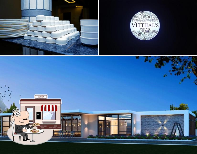 The image of exterior and food at Vitthals Pure Veg Restaurant