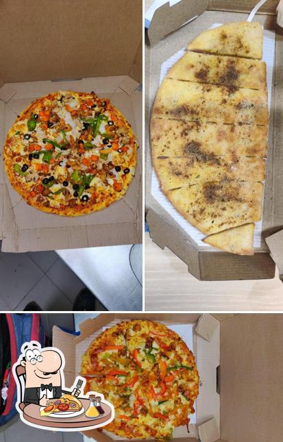 Pick pizza at Domino's Pizza