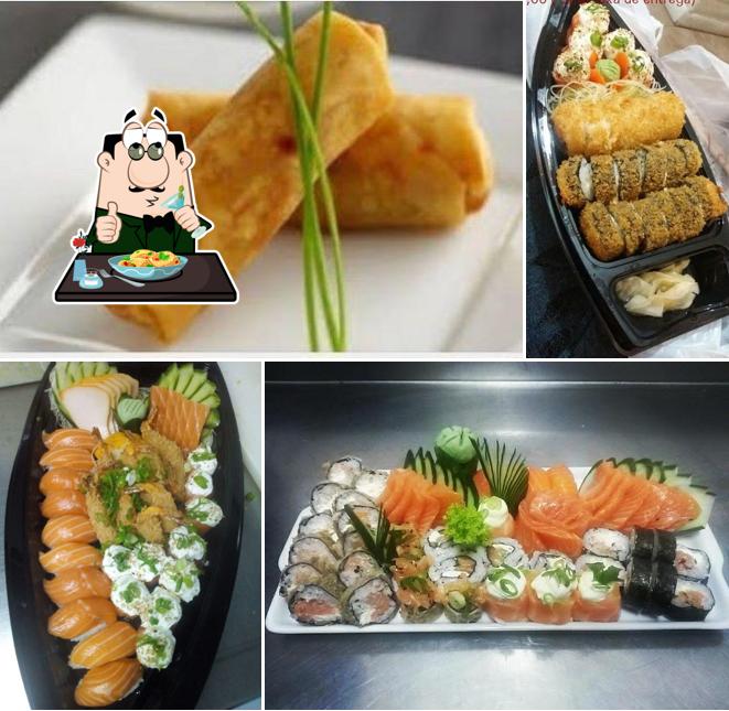 Rolinho primavera e sashimi em Hashi gourmet