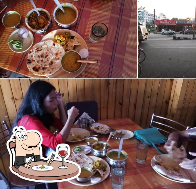 Among different things one can find food and exterior at Gandharb Restaurant