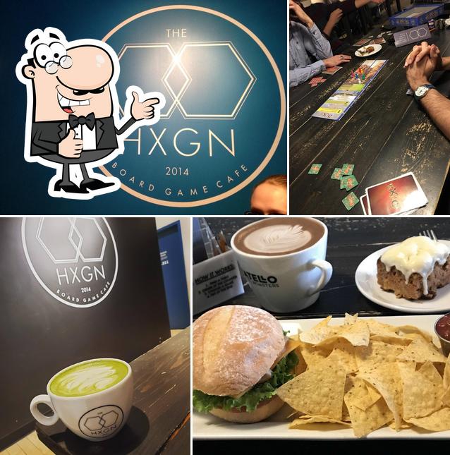 Look at this picture of Hexagon Board Game Cafe