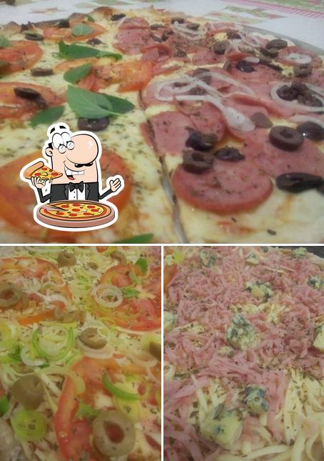 Escolha pizza no Bravo Buffet de Pizzas