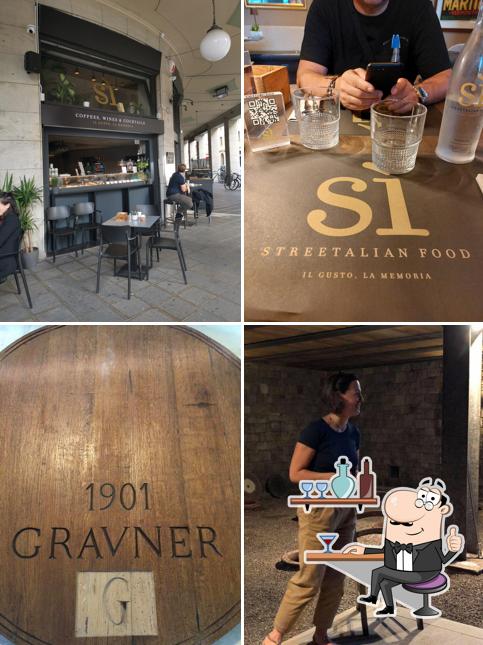 Take a seat at one of the tables at Sì Streetalian Food