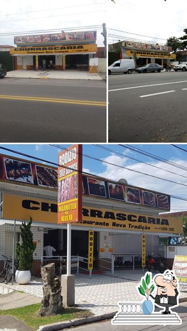 O exterior do Restaurante e Churrascaria Nova Tradição