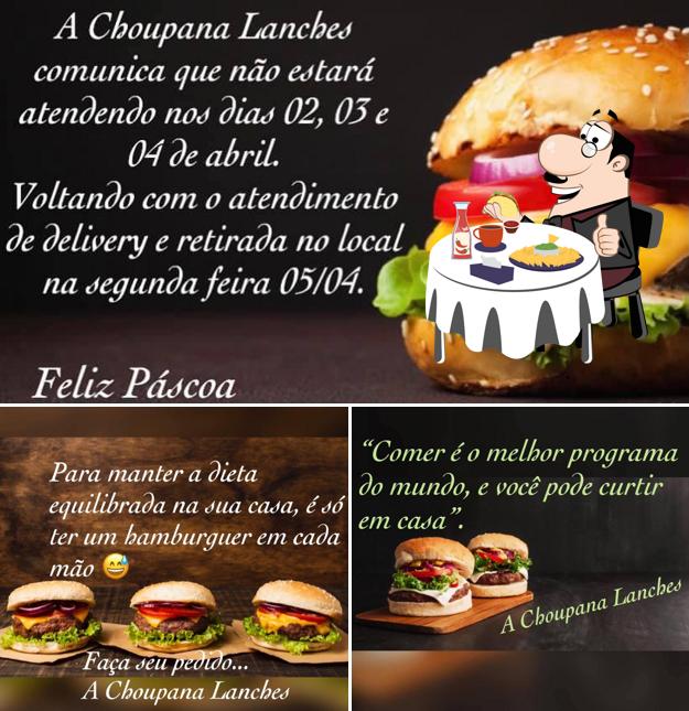 Peça um hambúrguer no A Choupana Lanches