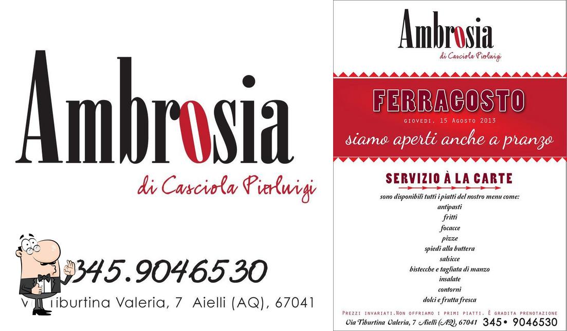 Here's a picture of Ambrosia Pizzeria & Bisteccheria