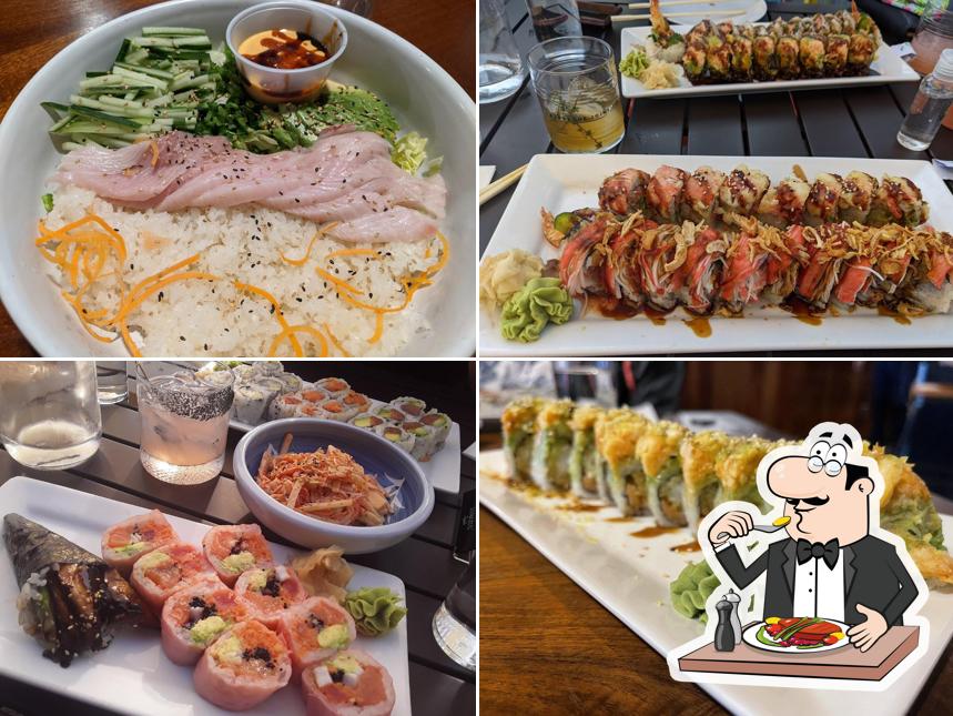 Platos en Lucky AF: Asian Fusion & Sushi