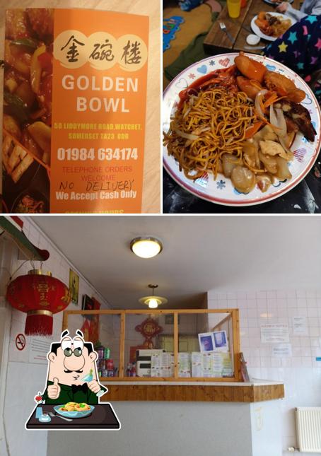 This is the picture showing food and interior at The Golden Bowl Watchet