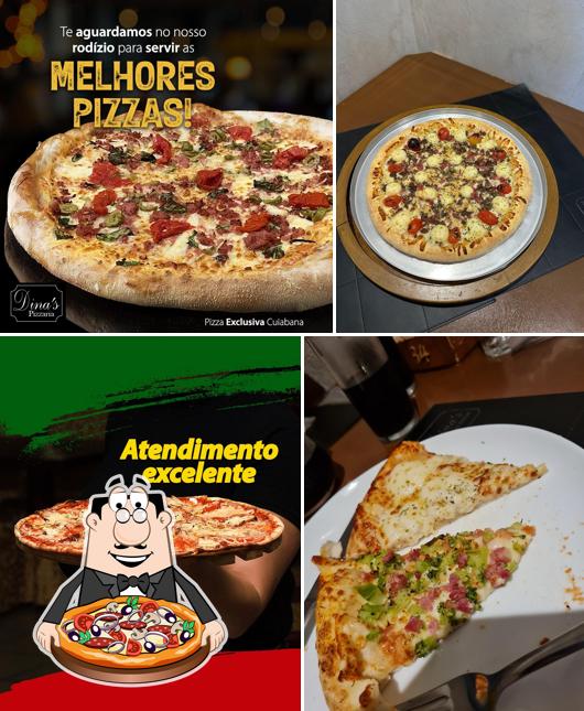 Peça pizza no Dina's Restaurante e Pizzaria