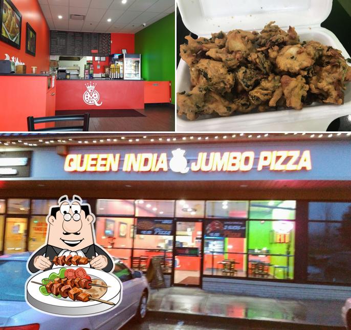 Platos en Queen India Jumbo Pizza. ( Now, we are serving you 12.00pm to 8.00pm Saturday and Sunday as well)