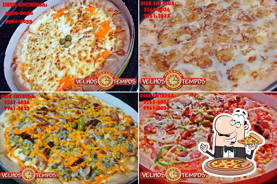 At Pizzaria e Petiscaria Velhos Tempos, you can try pizza