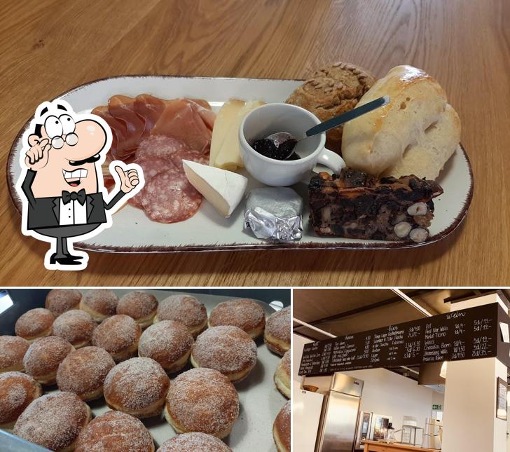 Tra le diverse cose da Dorfmitti Lützelflüh Gmbh regional unverpackt Bistro si possono trovare la interni e cibo