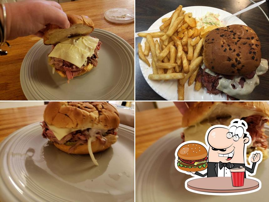Try out a burger at Patriots Roast Beef & Pizza