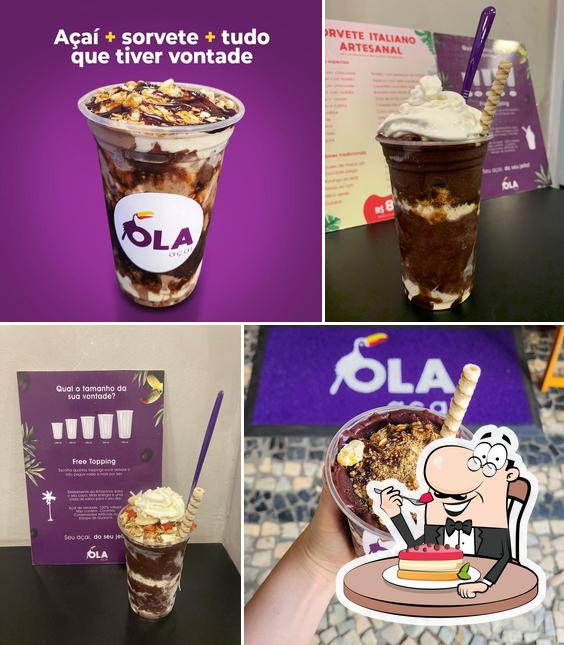 Ola Açaí Copacabana serve uma gama de sobremesas