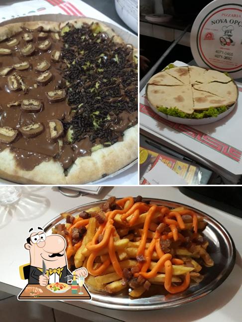 Comida em Pizzaria Nova Opção