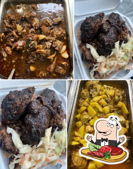 Ms P Yardie Jerk sirve recetas con carne