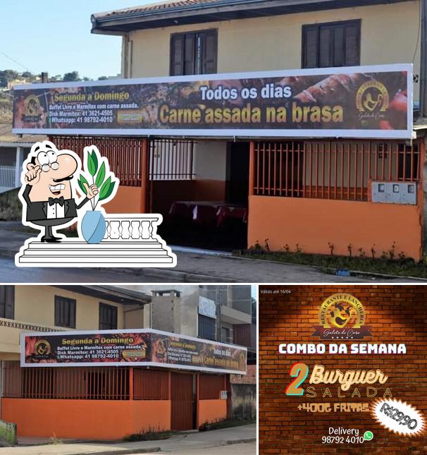 O exterior do Restaurante e Lancheria Galeto de Ouro