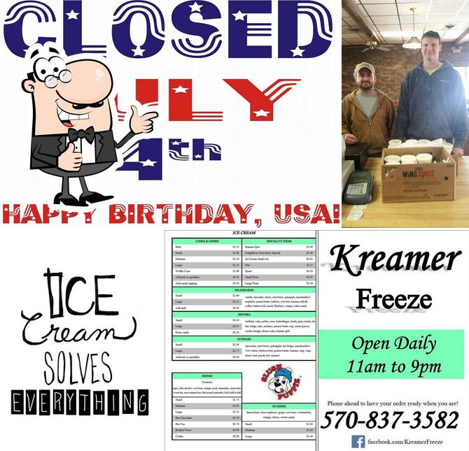 Kreamer Freeze, 6402 US522 in Kreamer Restaurant reviews
