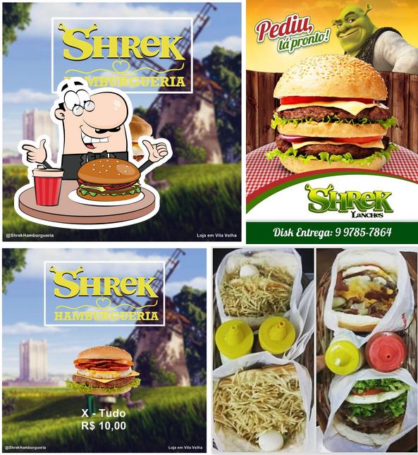 Peça um hambúrguer no Shrek Hamburgueria