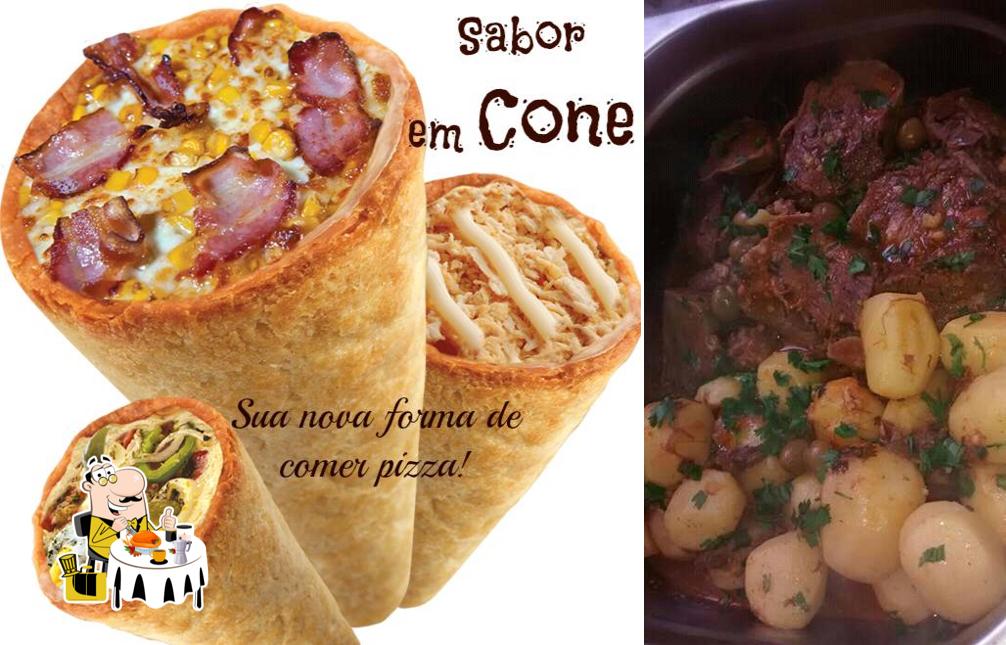 Comida em Sabor em Cone Pizza (Pizza Cone)