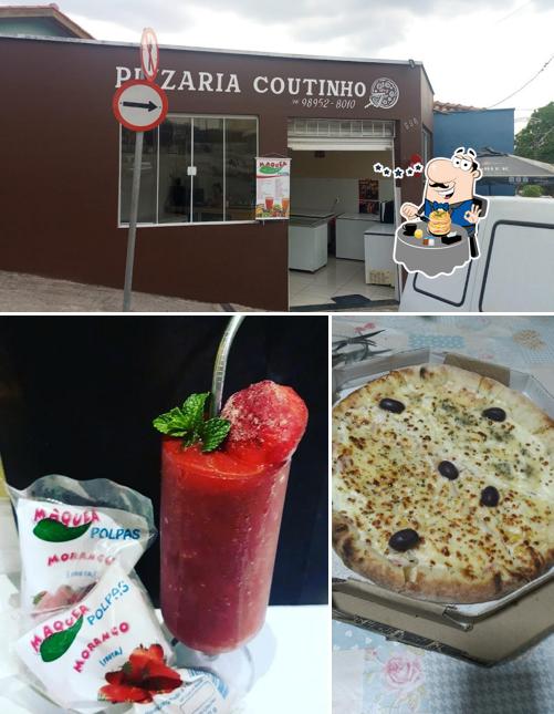 Entre diversos coisas, comida e interior podem ser encontrados no Pizzaria Coutinho