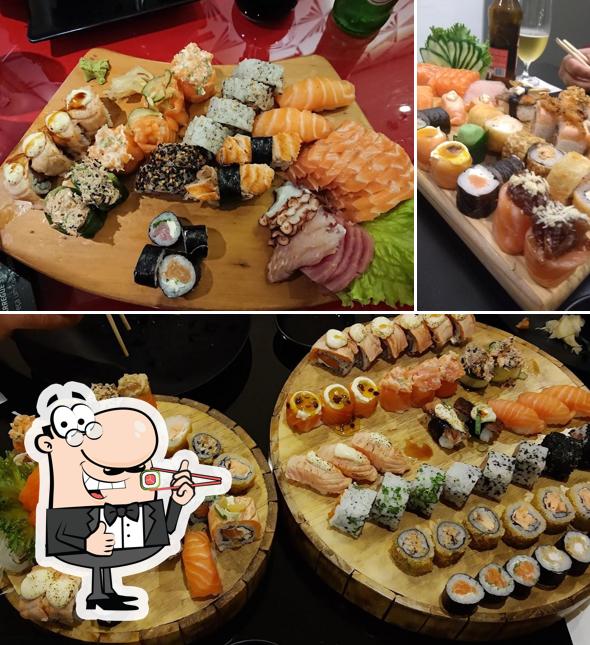 Escolha diferentes opções de sushi