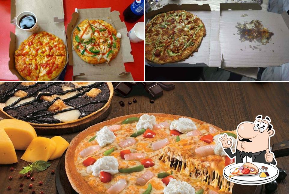 At Domino's Pizza, you can try pizza