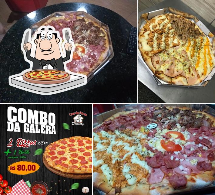 Escolha diferentes variedades de pizza