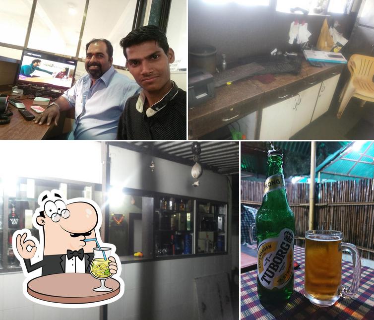 The restaurant's drink and interior