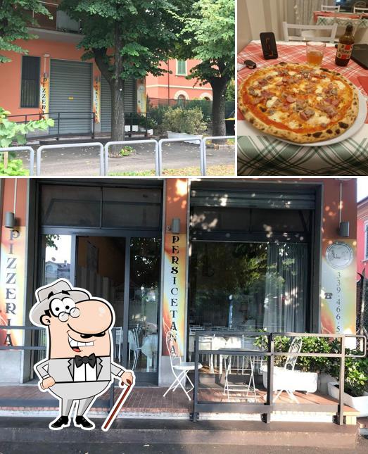 Tra le varie cose da Pizzeria Persicetana si possono trovare la esterno e pizza