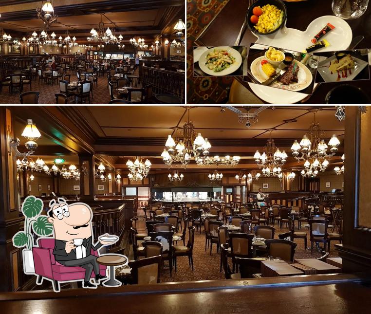 Among different things one can find interior and food at Silver Spur Steakhouse