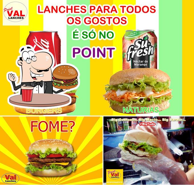 Os hambúrgueres do POINT VAL - Lanches irão satisfazer uma variedade de gostos