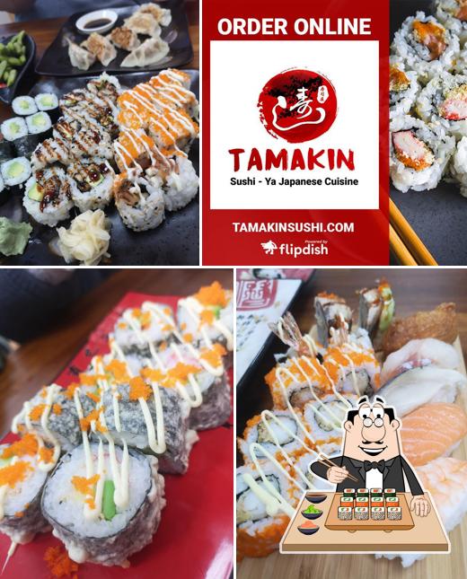 Tamakin Sushi Restaurant & Takeaway sirve rollitos de sushi