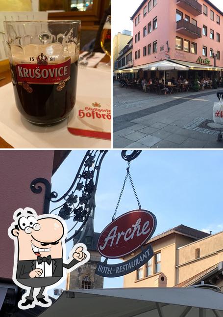 Vérifiez la photo affichant la extérieur et bière concernant Arche Weinstube