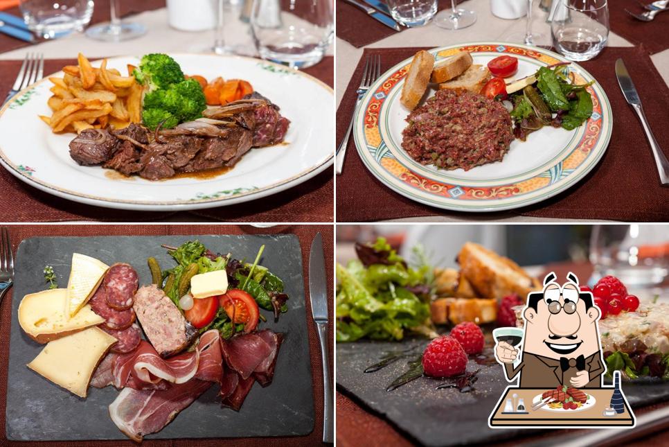 Попробуйте мясные блюда в "Hôtel Côté sud Léman Restaurant les Tournesols"